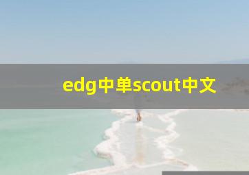 edg中单scout中文