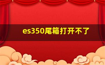 es350尾箱打开不了