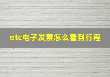 etc电子发票怎么看到行程