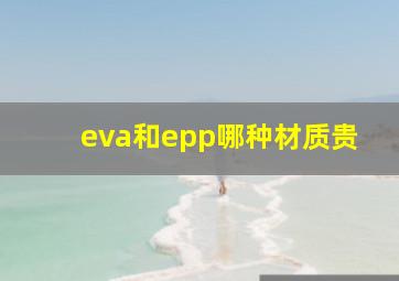 eva和epp哪种材质贵