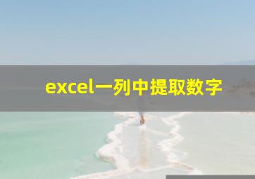 excel一列中提取数字