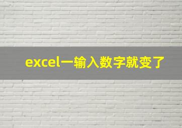 excel一输入数字就变了