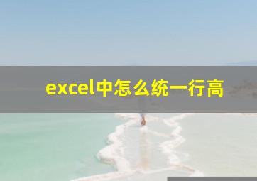 excel中怎么统一行高