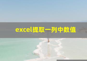 excel提取一列中数值