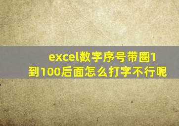 excel数字序号带圈1到100后面怎么打字不行呢