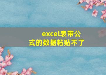 excel表带公式的数据粘贴不了