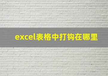 excel表格中打钩在哪里