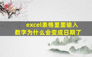 excel表格里面输入数字为什么会变成日期了