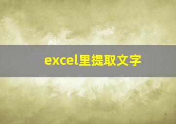 excel里提取文字