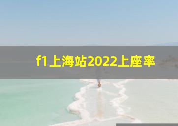 f1上海站2022上座率