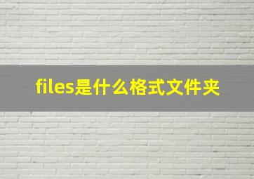 files是什么格式文件夹