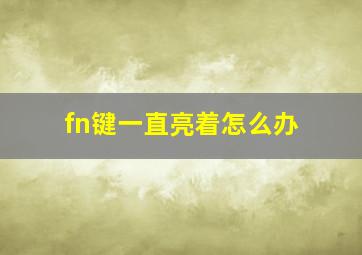 fn键一直亮着怎么办