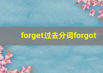 forget过去分词forgot