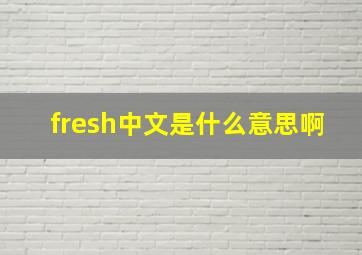 fresh中文是什么意思啊