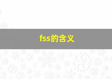 fss的含义