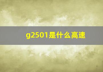 g2501是什么高速