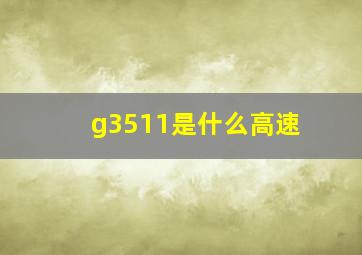 g3511是什么高速