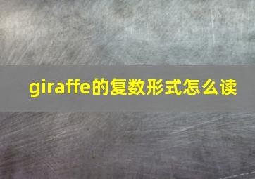 giraffe的复数形式怎么读