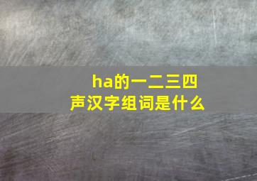 ha的一二三四声汉字组词是什么