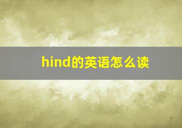 hind的英语怎么读