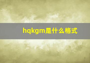 hqkgm是什么格式