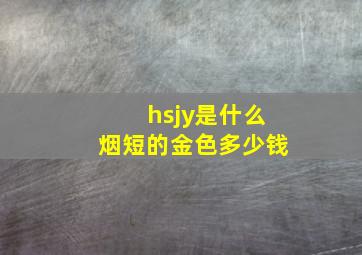 hsjy是什么烟短的金色多少钱