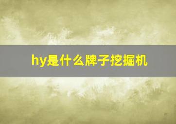 hy是什么牌子挖掘机