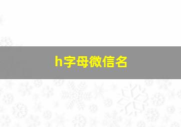 h字母微信名