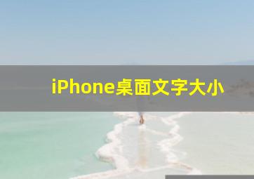 iPhone桌面文字大小