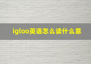 igloo英语怎么读什么意