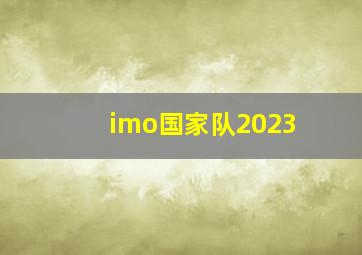 imo国家队2023