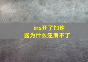 ins开了加速器为什么注册不了