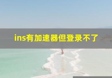 ins有加速器但登录不了