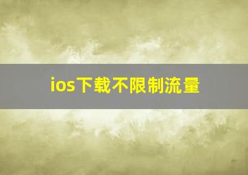 ios下载不限制流量