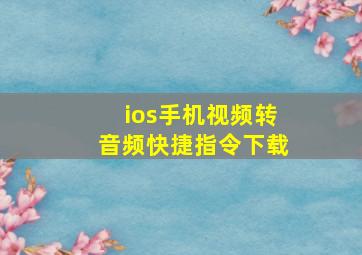 ios手机视频转音频快捷指令下载