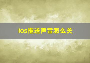 ios推送声音怎么关