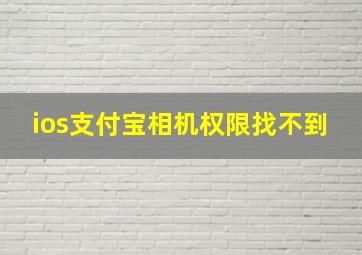 ios支付宝相机权限找不到