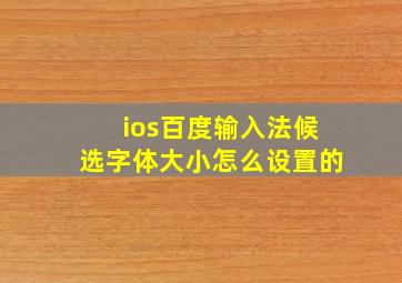 ios百度输入法候选字体大小怎么设置的