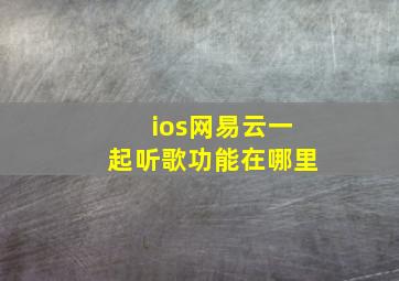 ios网易云一起听歌功能在哪里