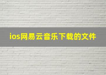 ios网易云音乐下载的文件