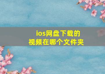 ios网盘下载的视频在哪个文件夹