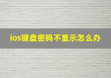 ios键盘密码不显示怎么办