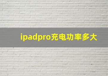 ipadpro充电功率多大