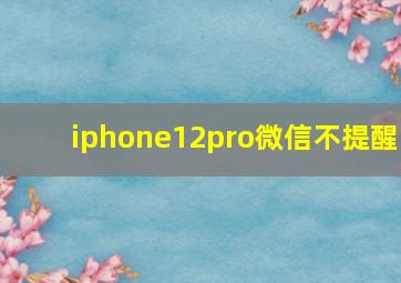 iphone12pro微信不提醒