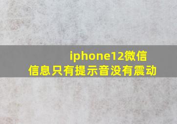 iphone12微信信息只有提示音没有震动