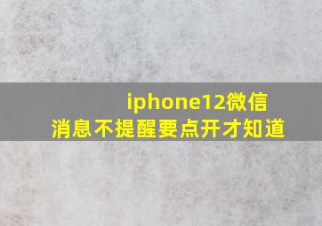 iphone12微信消息不提醒要点开才知道