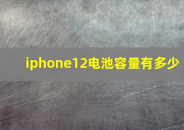 iphone12电池容量有多少