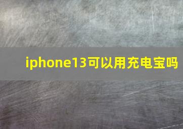 iphone13可以用充电宝吗