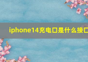 iphone14充电口是什么接口