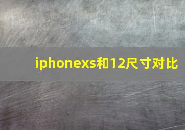 iphonexs和12尺寸对比